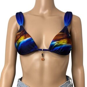 Bydee Cyprus Multicolor Triangle Bikini Top in Tempo